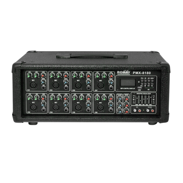 CONSOLA ROMMS 8 CANALES 180 WATTS PMX8180